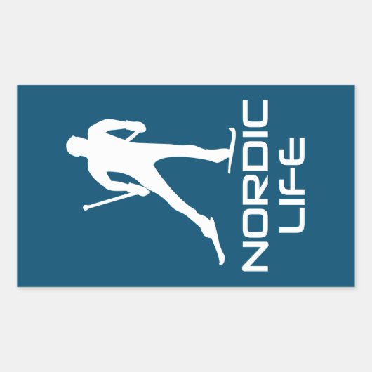 Nordic Skiing Life Rechthoekige Sticker (Voorkant)