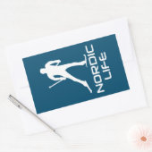 Nordic Skiing Life Rechthoekige Sticker (Envelop)