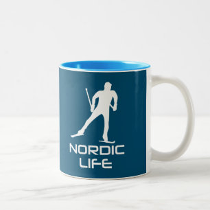 Nordic Skiing Life Tweekleurige Koffiemok