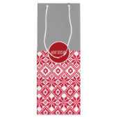 Nordic Snowflake Pattern Custom Name Kersttern Wijn Cadeautas (Achterkant)