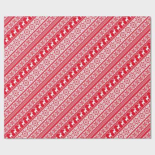 Nordic Snowflake Reindeer Ugly KerstSweater Cadeaupapier (Vlak)