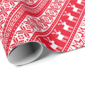 Nordic Snowflake Reindeer Ugly KerstSweater Cadeaupapier (Rol Hoek)