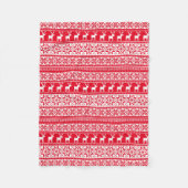 Nordic Snowflake Reindeer Ugly KerstSweater Fleece Deken (Voorkant)