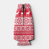 Nordic Snowflake Reindeer Ugly KerstSweater Flesjeskoeler (Achterkant)