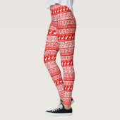 Nordic Snowflake Reindeer Ugly KerstSweater Leggings (Links)
