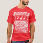 Nordic Snowflake Reindeer Ugly KerstSweater T-shirt (Voorkant)