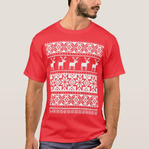 Nordic Snowflake Reindeer Ugly KerstSweater T-shirt