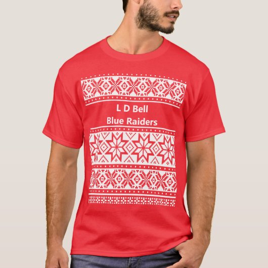 Nordic Snowflake Reindeer Ugly KerstSweater T-shirt (Voorkant)