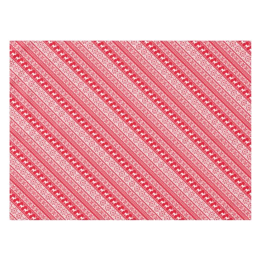 Nordic Snowflake Reindeer Ugly KerstSweater Tafelkleed (Voorkant (Horizontaal))