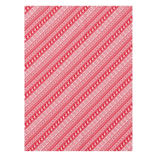 Nordic Snowflake Reindeer Ugly KerstSweater Tafelkleed (Voorkant)