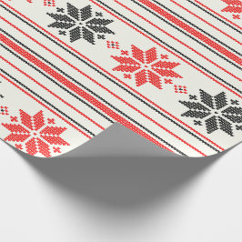 nordic snowflake stripe cadeaupapier