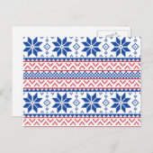 Nordic Snowflakes Kerstpatroon Feestdagenkaart (Voorkant / Achterkant)