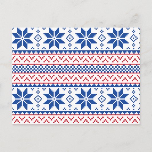 Nordic Snowflakes Kerstpatroon Feestdagenkaart (Voorkant)