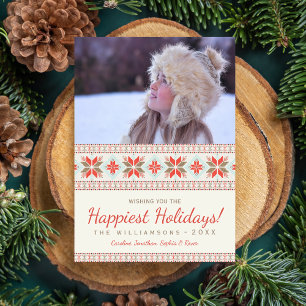 Nordic Snowflakes Kersttrui Vakantie Foto Feestdagenkaart