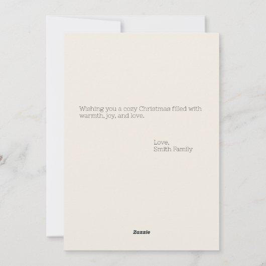 Nordic Snowy House en Red Car Kerstmis Feestdagenkaart (Achterkant)