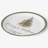 Nordic Soft Christmas Script Custom Family Plates Papieren Bordje (Gekanteld)