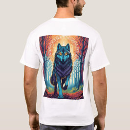 Nordic Spirit Wolf T-Shirt met Runen en Bos