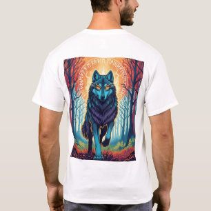 Nordic Spirit Wolf T-Shirt met Runen en Bos