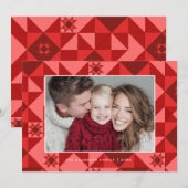 Nordic Star Frame red and festive Feestdagenkaart (Voorkant / Achterkant)