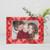Nordic Star Frame red and festive Feestdagenkaart (Staand voorkant)