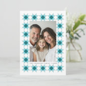 Nordic Star Lijst Blue Aqua Feestdagenkaart (Staand voorkant)