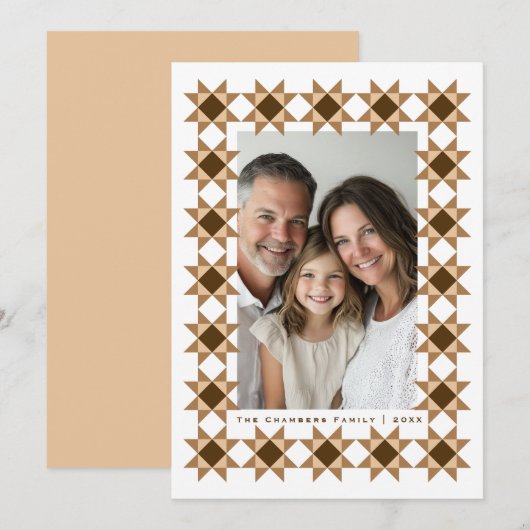 Nordic Star Lijst Cream Feestdagenkaart (Voorkant / Achterkant)