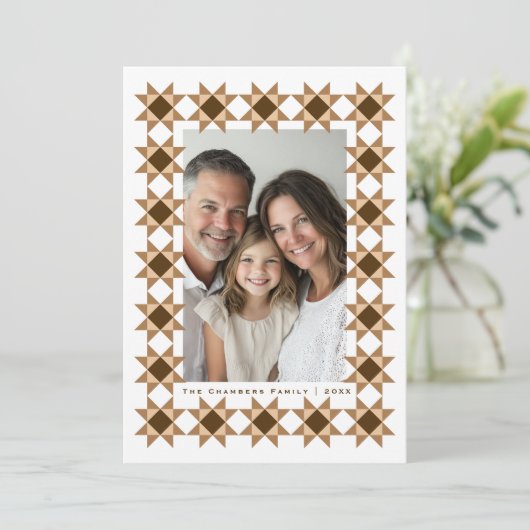 Nordic Star Lijst Cream Feestdagenkaart (Staand voorkant)