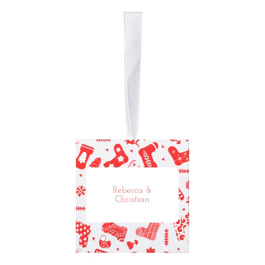 Nordic Stocking Scandinavian Pattern Personalized Decoratie (Rechts)