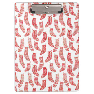 Nordic Stockings Red en White Klembord