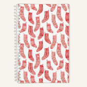 Nordic Stockings Red en White Notitieboek (Voorkant)