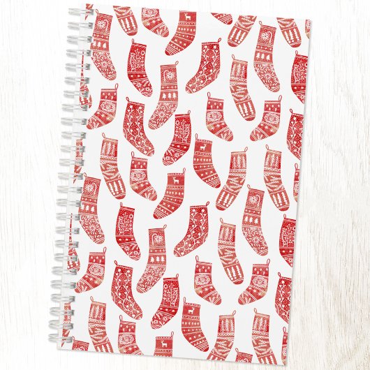 Nordic Stockings Red en White Notitieboek