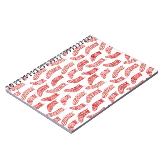 Nordic Stockings Red en White Notitieboek (Linkerzijde)