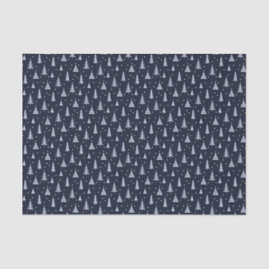 Nordic Stone Blue-Grey kerstbomen donker Tissuepapier (Voorkant)