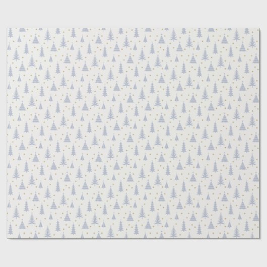 Nordic Stone Blue-Grey kerstbomen wit Cadeaupapier (Vlak)