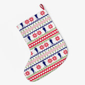 Nordic Style Baseball Player Pattern Christmas Grote Kerstsok (Achterkant (Hangend))