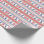 Nordic Style Basketball Player Christmas Cadeaupapier (Hoek)