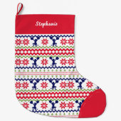 Nordic Style Cheerleader Pattern Christmas Grote Kerstsok (Voorkant)