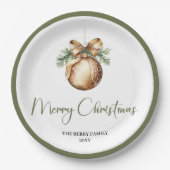 Nordic Style Christmas Personalized Family Table  Papieren Bordje (Voorkant)