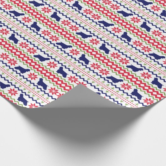Nordic Style Cocker Spaniel Christmas Cadeaupapier (Hoek)