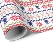 Nordic Style Downhill Snow Ski Christmas Cadeaupapier (Rol Hoek)