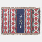 Nordic Style Fair Isle Argyle rood en blauw Deken (Voorkant)