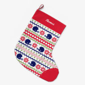 Nordic Style Football Helmut Pattern Christmas Grote Kerstsok (Voorkant (Hangend))