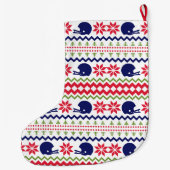 Nordic Style Football Helmut Pattern Christmas Grote Kerstsok (Achterkant)