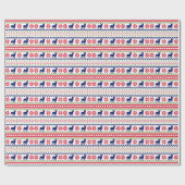 Nordic Style French Bulldog Christmas Cadeaupapier (Vlak)