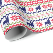 Nordic Style French Bulldog Christmas Cadeaupapier (Rol Hoek)