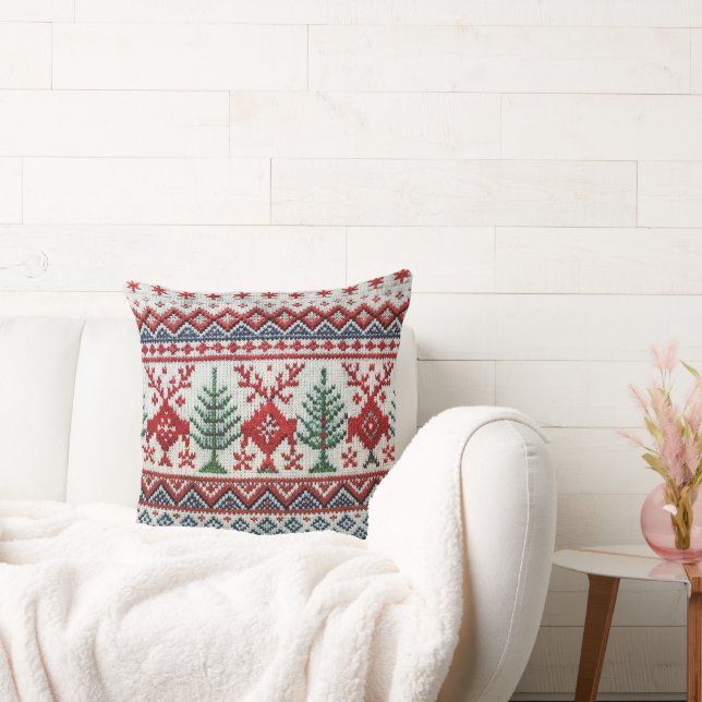 Nordic Style geborduurd kerst Sierkussen (Bank)