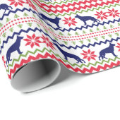 Nordic Style German Shepherd Dog Christmas Cadeaupapier (Rol Hoek)