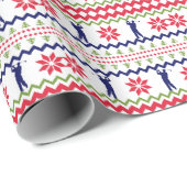 Nordic Style Golfer Christmas Cadeaupapier (Rol Hoek)