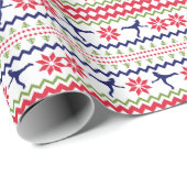Nordic Style Ice Skater Christmas Cadeaupapier (Rol Hoek)