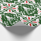 Nordic Style Kerstvakantie rendier rood groen Cadeaupapier (Hoek)